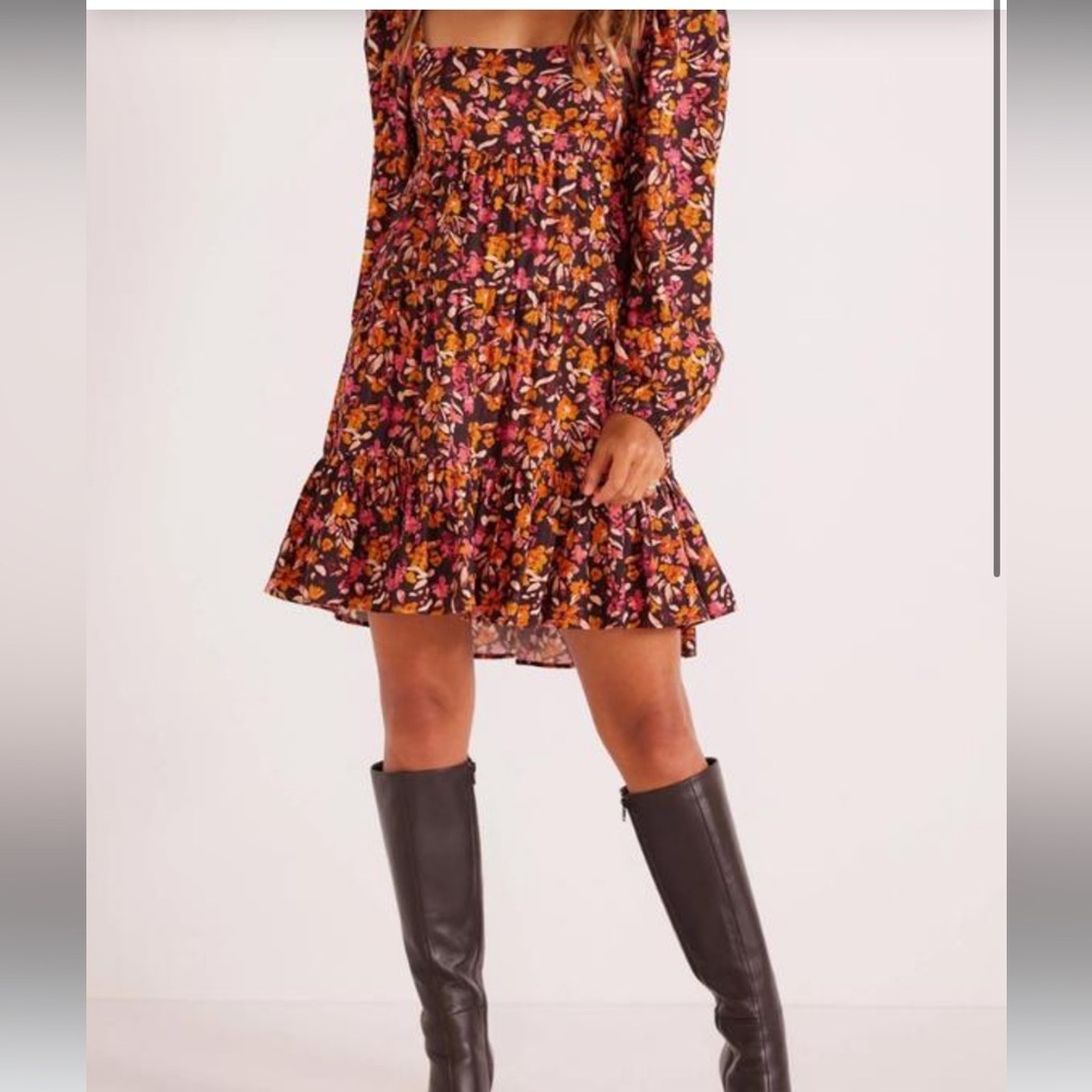 MINKPINK Floral Long Sleeve Dress - Multicolor